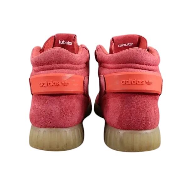 Adidas Shoes Mens 11 Sneakers Athletic Strap Trainer Tubular Invader Leather Red - Picture 5 of 15